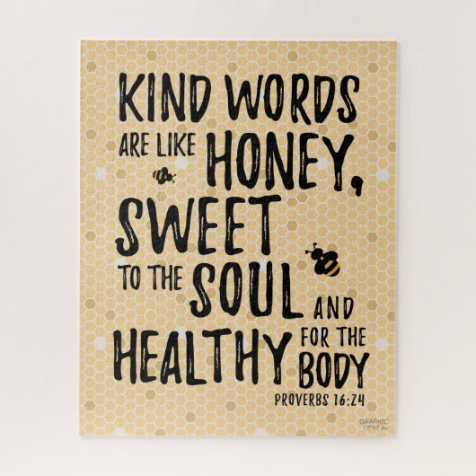 親切な言葉は蜂蜜のようなものだ、箴言16:24 - GLS ジグソーパズル (縦)