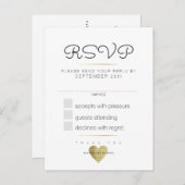 親切な返事の結婚式rsvp白 インビテーションポストカード (正面/裏面)