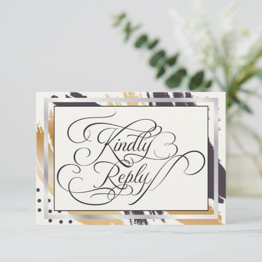 親切な返事 |ストロモダンークと絵を描タイポグラフィ 出欠カード (スタンド正面)