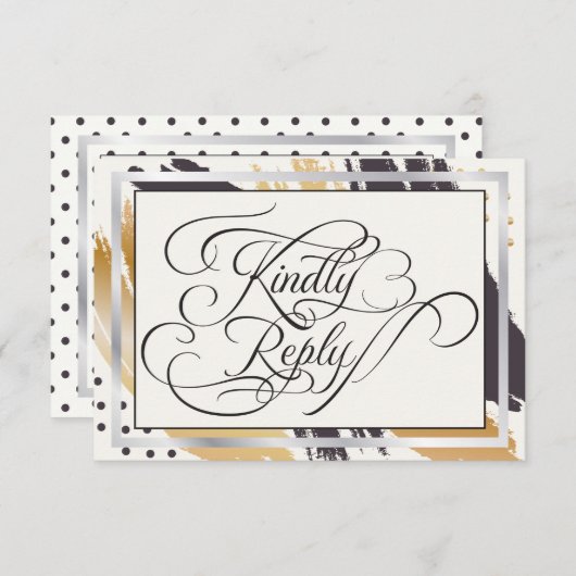 親切な返事 |ストロモダンークと絵を描タイポグラフィ 出欠カード (正面/裏面)