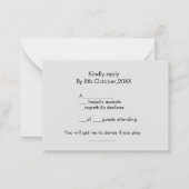 親切な返信の曲の要求の追加の名前の文字ミニマルca ノートカード (裏面)