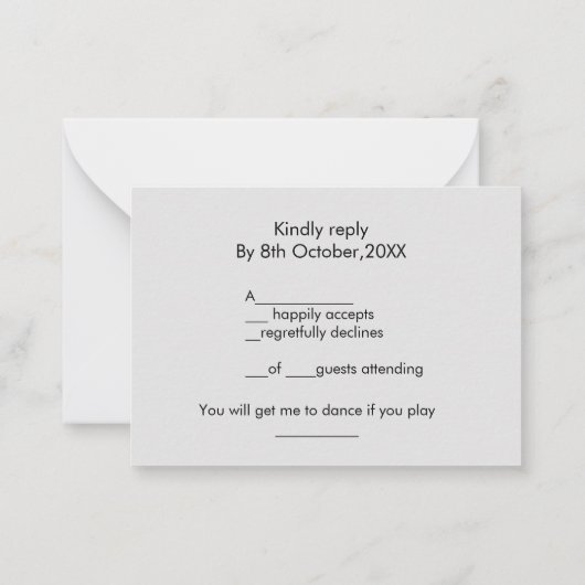 親切な返信の曲の要求の追加の名前の文字ミニマルca ノートカード (裏面)