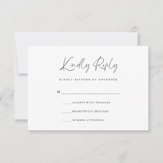 親切な返信の返信カード 出欠カード (正面)