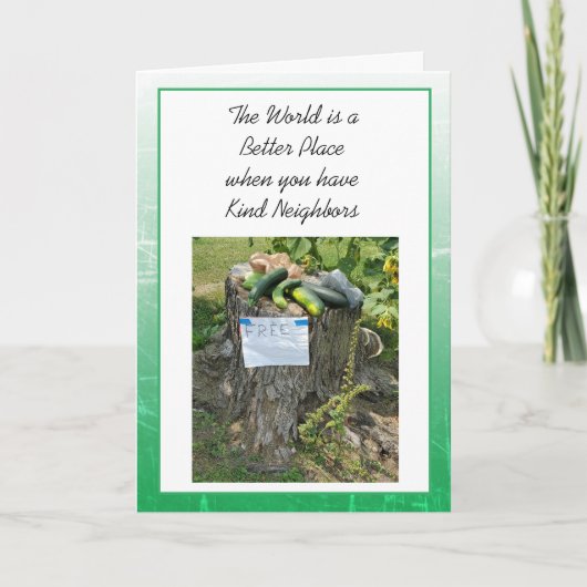 親切な隣人でいてくれてありがとう カード (正面)