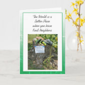 親切な隣人でいてくれてありがとう カード (黄色い花)