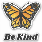 親切な（昆虫）オオカバマダラ、モナーク蝶の水色絵画の シール (正面)