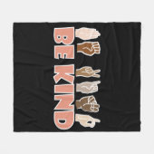 親切なASLアメリカ手話 フリースブランケット (正面(横))