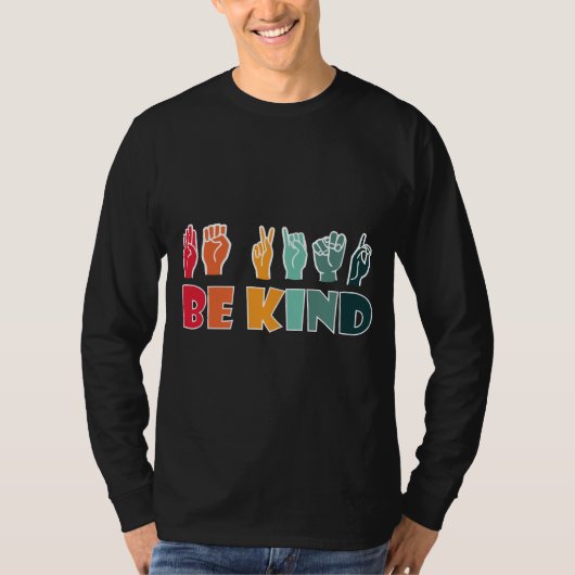 親切なASLアメリカ手話 Tシャツ (正面)