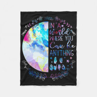 親切なAslアルファベットアメリカ手話ろうA フリースブランケット