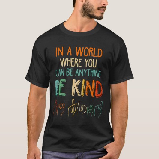 親切なAsl手話である Tシャツ (正面)