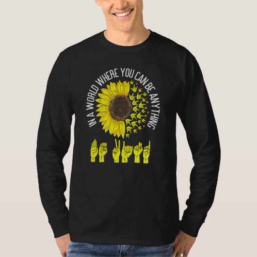 親切なASL手話ろう通訳者 Tシャツ (正面)