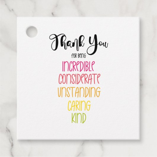 親切にしてくれてありがとうメッセージカード フェイバータグ (正面)