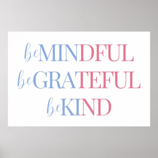 親切にしてくれることに心を配る |青ピンク ポスター (正面)