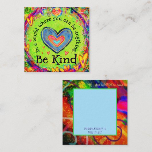 「親切にしなさい」インスピリシビリティーの親切カード スクエア名刺 (正面/裏面)