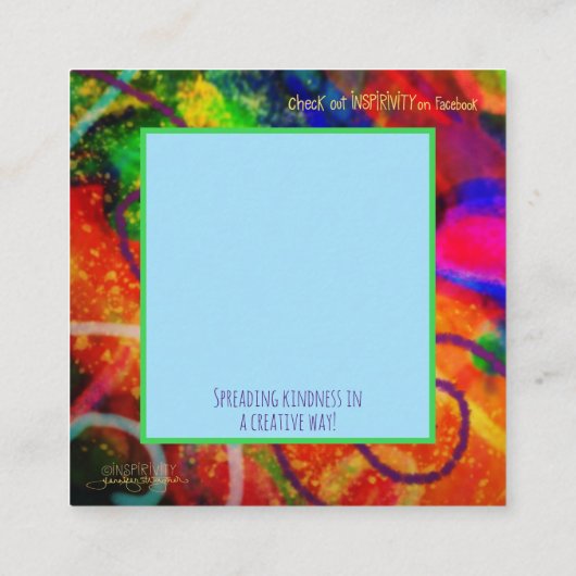 「親切にしなさい」インスピリシビリティーの親切カード スクエア名刺 (裏面)