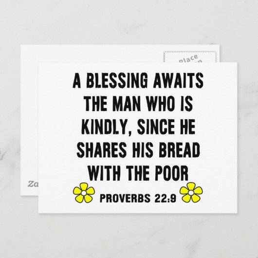 親切についての箴言22:9 ポストカード (正面/裏面)