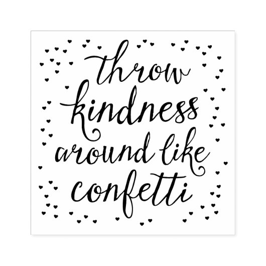 親切にものまわりに紙吹雪スタンプを押す ラバースタンプ (インプリント)