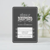 親切にスタイルはRSVPカードを結婚する黒板の答えます 出欠カード (スタンド正面)