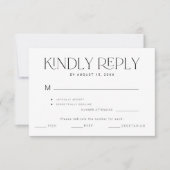 親切にタイポグラフィの食事の選択結婚の 出欠カード (正面)