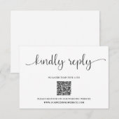 親切にミニマリスト結婚式のRSVPに返信 エンクロージャーカード (正面/裏面)