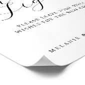 親切にミニマル署名エレガントスクリプトのゲストブック ポスター (角)