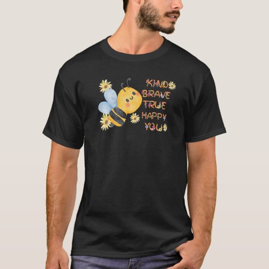 親切に勇気を持って本当に幸せになれ先生 Tシャツ (正面)