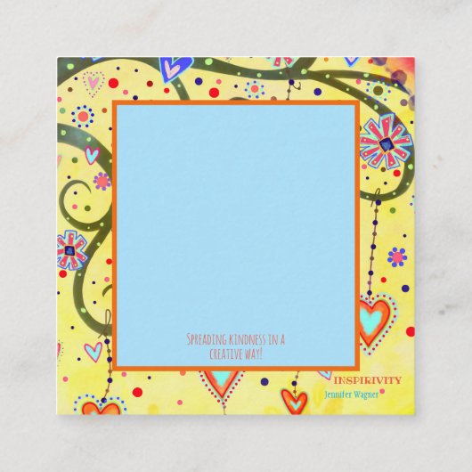 「親切に心を動かす親切なカード スクエア名刺 (裏面)