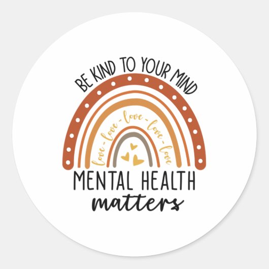 親切に心ヒョウ虹メンタルヘルスPr ラウンドシール (正面)