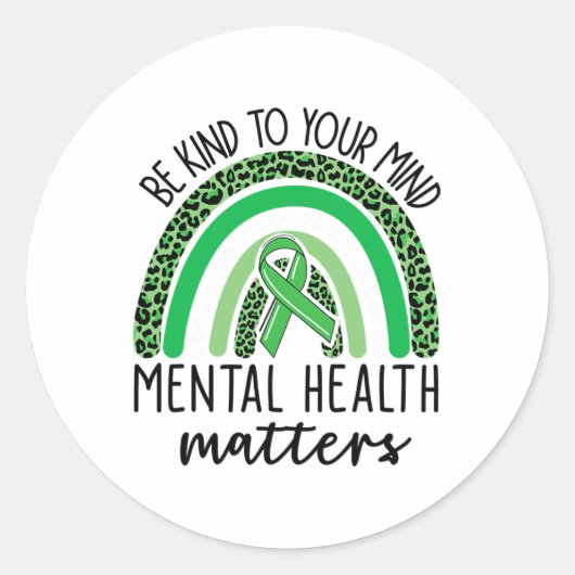 親切に心ヒョウ虹メンタルヘルスPr ラウンドシール (正面)