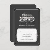 親切に応答Chalkboardスタイル結婚式RSVPカード 出欠カード (正面/裏面)