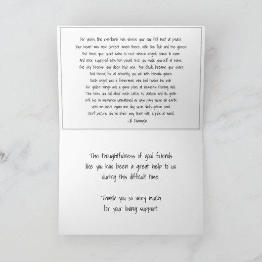 親切に折り畳まれたノートカードをありがとう サンキューカード (内部)