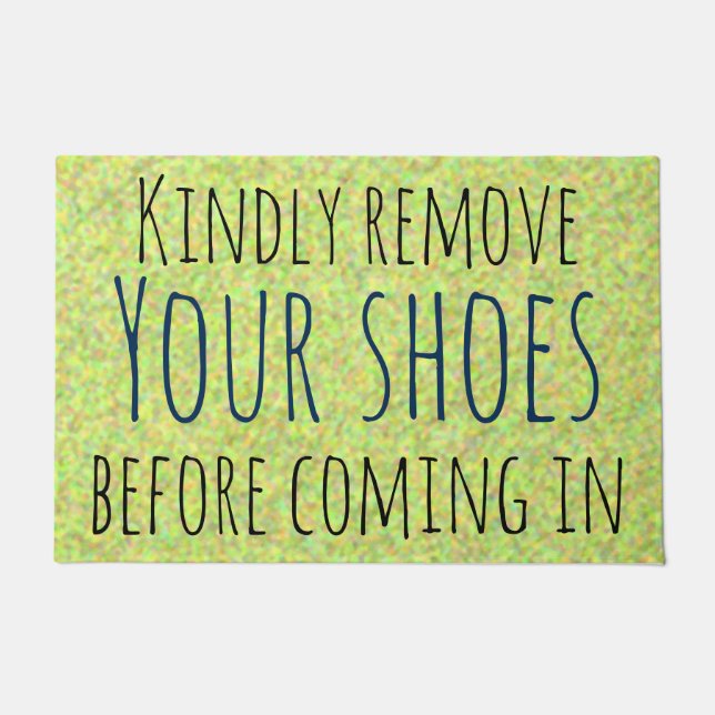 親切に来る前にあなたの靴を取除いて下さい ドアマット (正面)