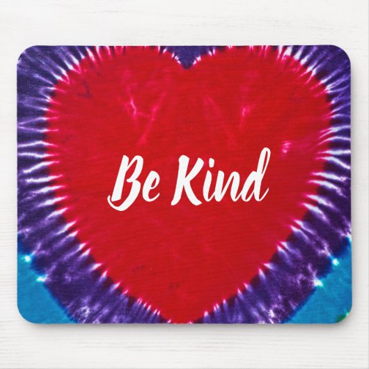 親切に絞り染めハート マウスパッド (正面)