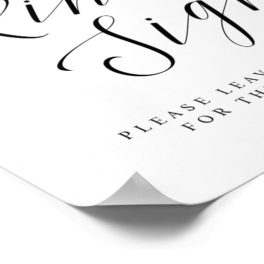 親切に署名ゲストブックの願いエレガントな結婚式 ポスター (角)