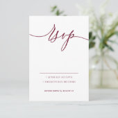 親切に返信ブルゴーニュシンプル 出欠カード (スタンド正面)