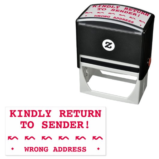 「親切に送信者に戻りなさい!」「間違ったアドレス」 セルフインキングスタンプ (インサイチュ)