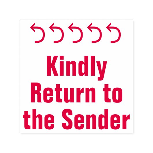 "親切に送信者に戻る" +矢印ゴム印 セルフインキングスタンプ (デザイン)