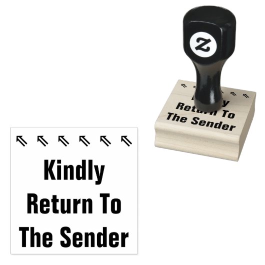 "親切に送信者に戻る" +矢印ゴム印 ラバースタンプ (押印)