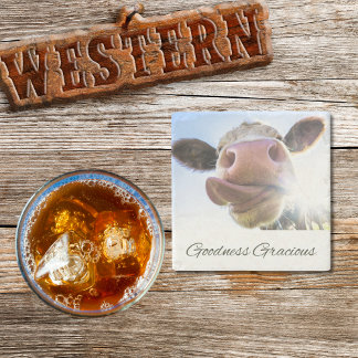 親切に |南部引用文 |牛 ストーンコースター