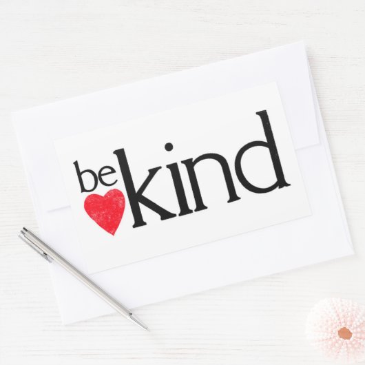 親切に 長方形シール (封筒)