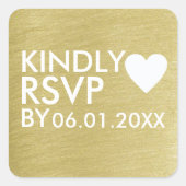 親切にRSVP結婚の スクエアシール (正面)