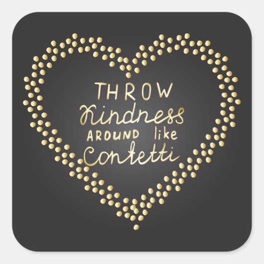 親切のまわりにな紙吹雪 スクエアシール (正面)