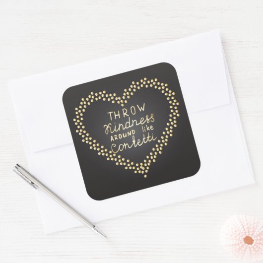 親切のまわりにな紙吹雪 スクエアシール (封筒)