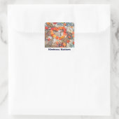 親切はステッカーの感動的ハート スクエアシール (バッグ)