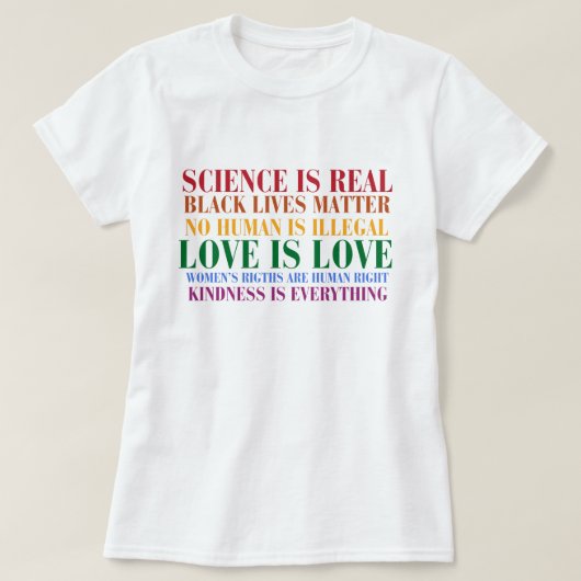 親切は何でも漸進的ユニティTシャツ Tシャツ (デザイン正面)