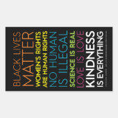 親切は全ての色の長方形ステッカー 長方形シール (正面)