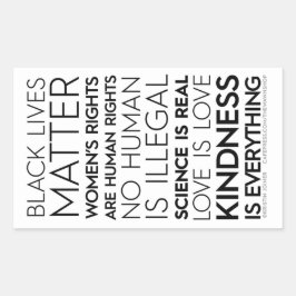 親切は全てBW Rectangleスタンプ 長方形シール