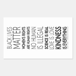 親切は全てBW Rectangleスタンプ 長方形シール