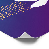 親切は可愛い花アート青と紫 ポスター (角)