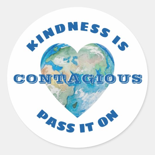 親切は地上に伝わるハート ラウンドシール (正面)